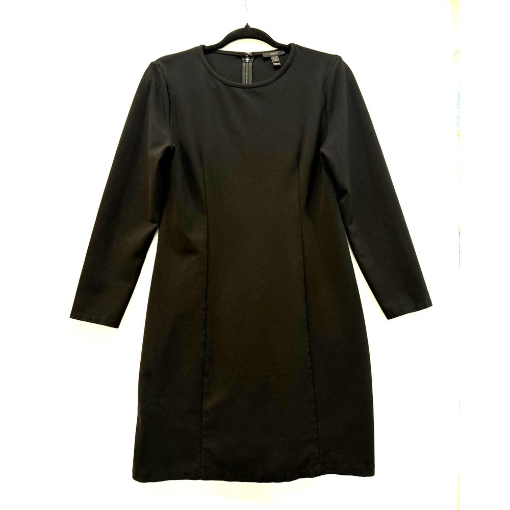 J Crew Size Medium Black Ponte Viscose Sheath Classic Career Office Dress